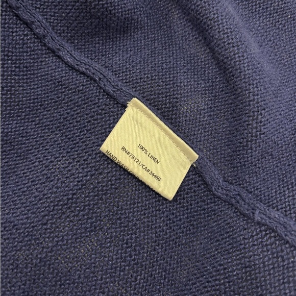 Eileen Fisher Open Knit Drape Cardigan Purple Blue Linen Size Petite Medium - Picture 4 of 6